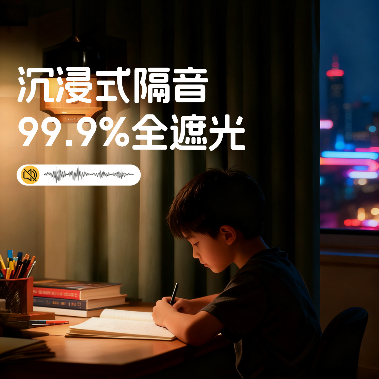 超强隔音窗帘卧室全遮光式法式窗帘儿童房遮光防晒窗帘客厅阳台