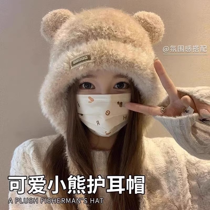 出游帽子针织帽女加厚可爱冬季