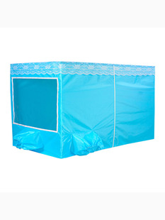 厂蚊帐空调专用加厚蓝色方顶帐篷移动空调床上冷气保温双开门蚊帐
