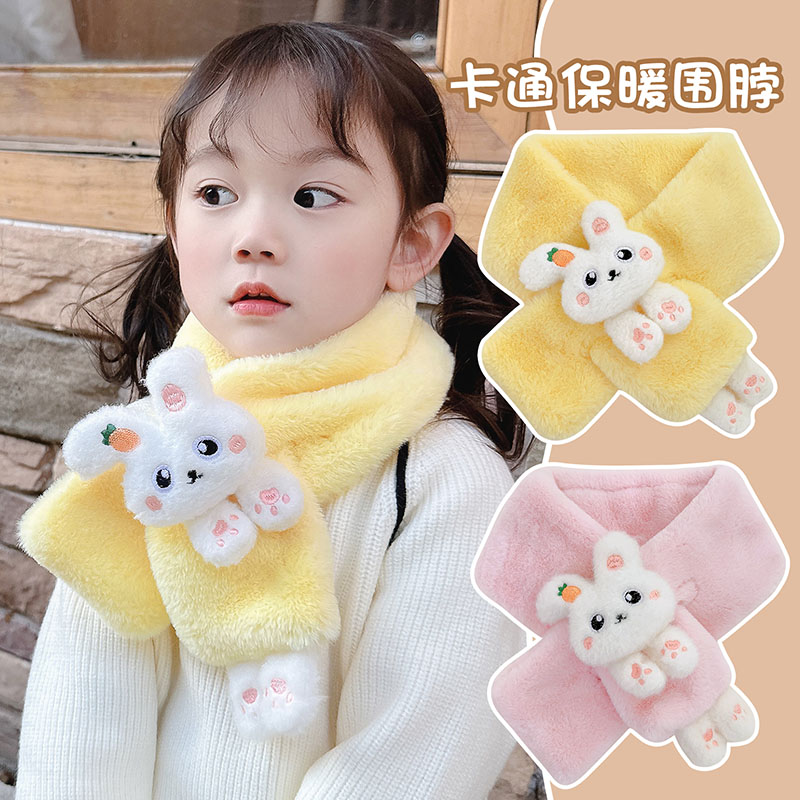儿童围巾秋冬季女童小男孩冬天毛绒加厚婴儿围脖宝宝脖套2025新款