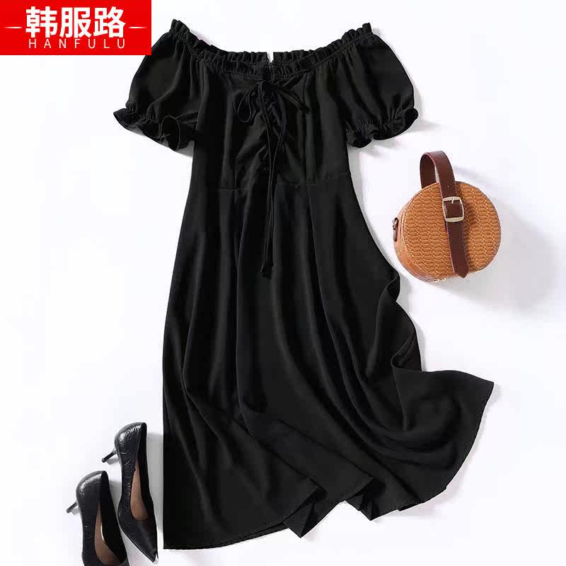 韩服路大码女装2019新款气质显瘦小黑裙胖mm法式时尚藏肉连衣裙|ruв категории Женская одежда, женской одежды - от Buy2taobao.com для оказания профессиональной услуги покупки агента Taobao