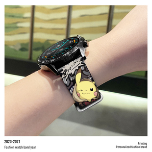 适用于小米color2手表表带 华米手表amazfit GTR/GTS2e米动青春版智能运动pop腕带印花个性潮男女生防水正品
