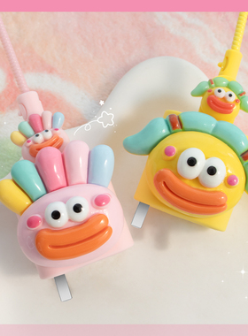 OPPO160W一加ACEPro手机充电器保护套realmeGTNEO3/NEO5数据线缠绕绳150W一加ACE2Pro一加ACE2V搞怪款硅胶壳