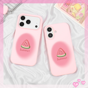 最新款简约硅胶印花款iPhone17Promax全包耐脏加厚防尘手机壳苹果17Pro/17软壳