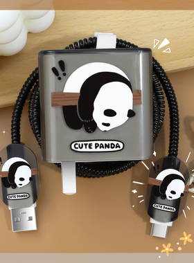 适用防断裂修复神器100W华为pura80pro透明印花款充电器保护套华为mate80promax数据线套缠绕绳华为nova15pro