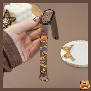 适用于小米10/9/8代智能手环腕带柔软亲肤硅胶小米八九十NFC版本快拆表带男女通用可替换手表腕带印花卡通款