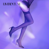 涞觅「柔情」柔滑四面开裆吊带连裤 袜性感蕾丝丝袜女字母镂空丝袜