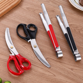 韩式 不锈钢牛排剪剪子家用厨房剪刀烧烤剪食物剪 烤肉剪刀夹子套装