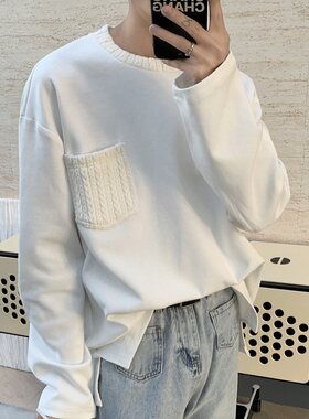 梵格 2026小众痞帅长袖T恤男士高级感卫衣衫套头休闲圆领卫T潮