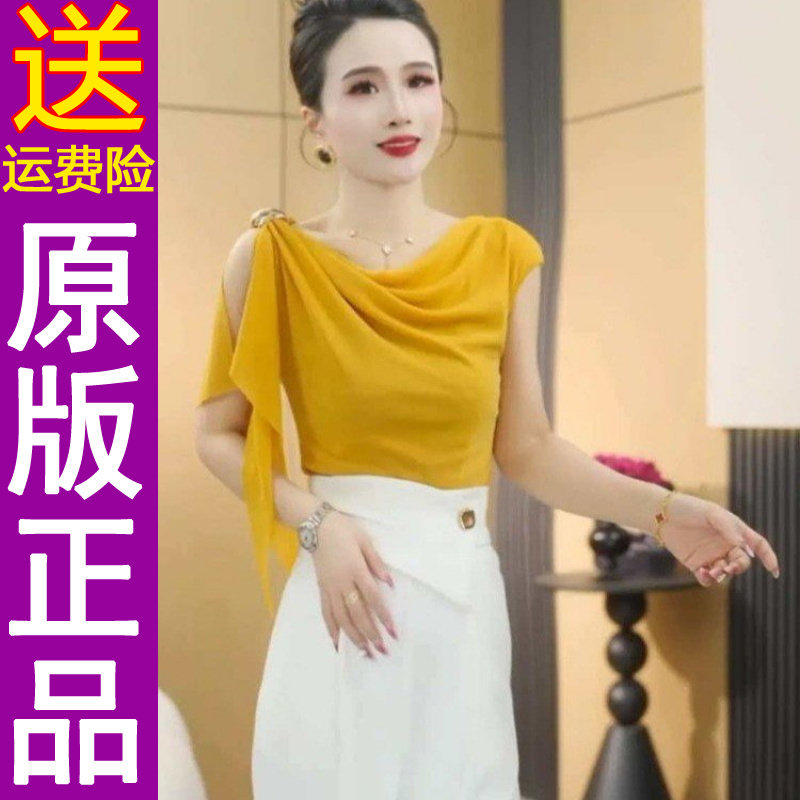 正品2026夏季新款法式荡领飘带时