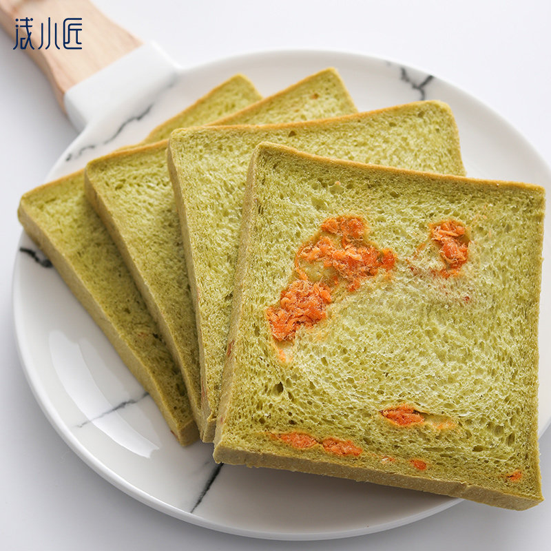 浅小匠大麦若叶青汁吐司片全麦面包手工早餐食品健身代餐网红零食