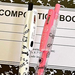 ZEBRA斑马简约中性笔黑笔按动式笔荧光色笔速干笔学生专用限定联名款猫咪时空仓黑科技网笔百乐笔DIY贴纸笔