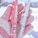 日本ZEBRA斑马JJ99冬日雪花羽毛按动中性笔小清晰雪天JJ15白杆限定款 圣诞 0.5签字笔学生用刷题考试用笔DIY款