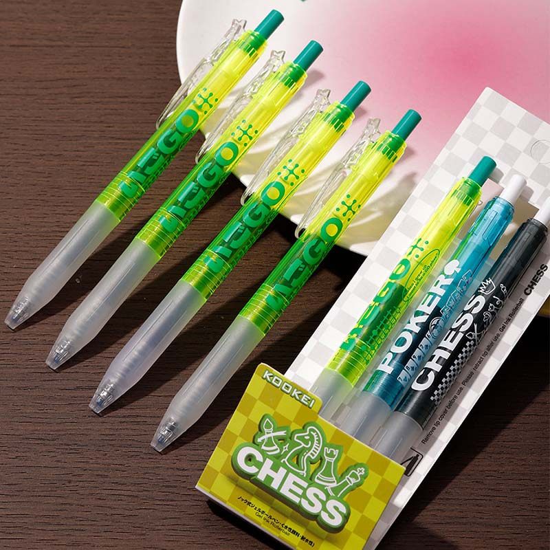 KOOKEI中性笔速干按动黑色魔法扑克围棋象棋双珠笔芯考试笔0.