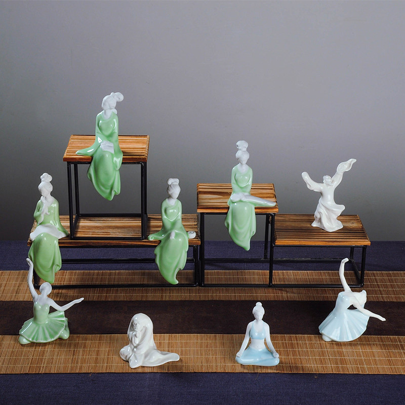 originality Celadon Poetry and painting Ladies Elegant Decoration Flower pot ornament Tea darling Scenery classical Beautyin the Flower delivery/Flowers simulation/Plants gardening , Vase/Flower/Flowerpot/Flower (New) , Fences  category - from Buy2taobao.com to provide professional Taobao agent buy service