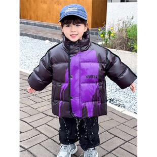 欧洲站男童温感变色羽绒服冬季帅气时髦儿童保暖外套男孩冬装炸街