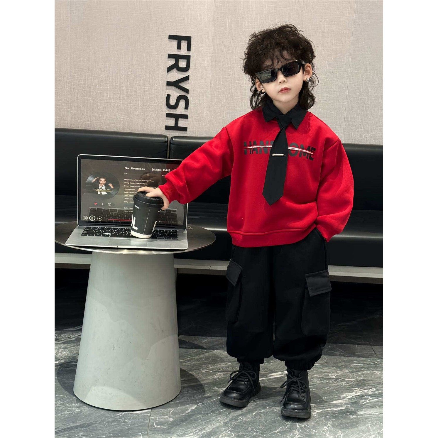 欧洲站楚航潮品年服男童加绒假2件卫衣套装痞帅外套儿童休闲工装,童装/婴儿装/亲子装,套装,淘宝优惠券,粉丝福利购,淘宝优惠卷