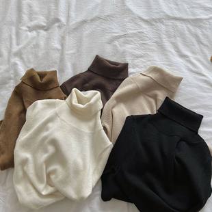 欧洲站女童毛衣2025新款秋冬加厚中大儿童童装女大童半高领毛线打