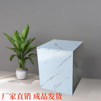 仿大理石纹路地台展示台橱窗模特服装店直播站人垫高摆件底座地台