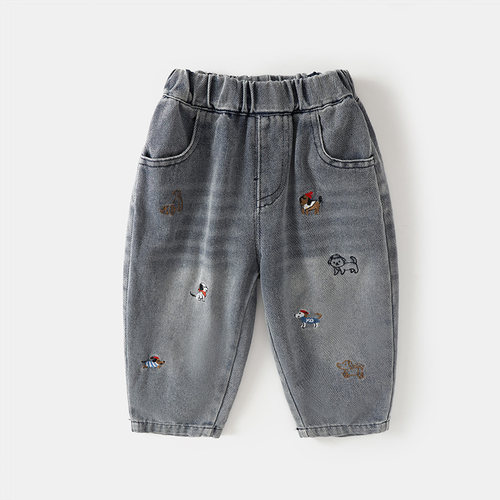 婴儿衣服男童韩版牛仔裤春秋裤子新款儿童女童秋装长裤宝宝休闲裤