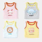 男幼儿宝宝12个月女童打底衫 婴儿衣服背心无袖 T恤夏装 上衣1岁小童