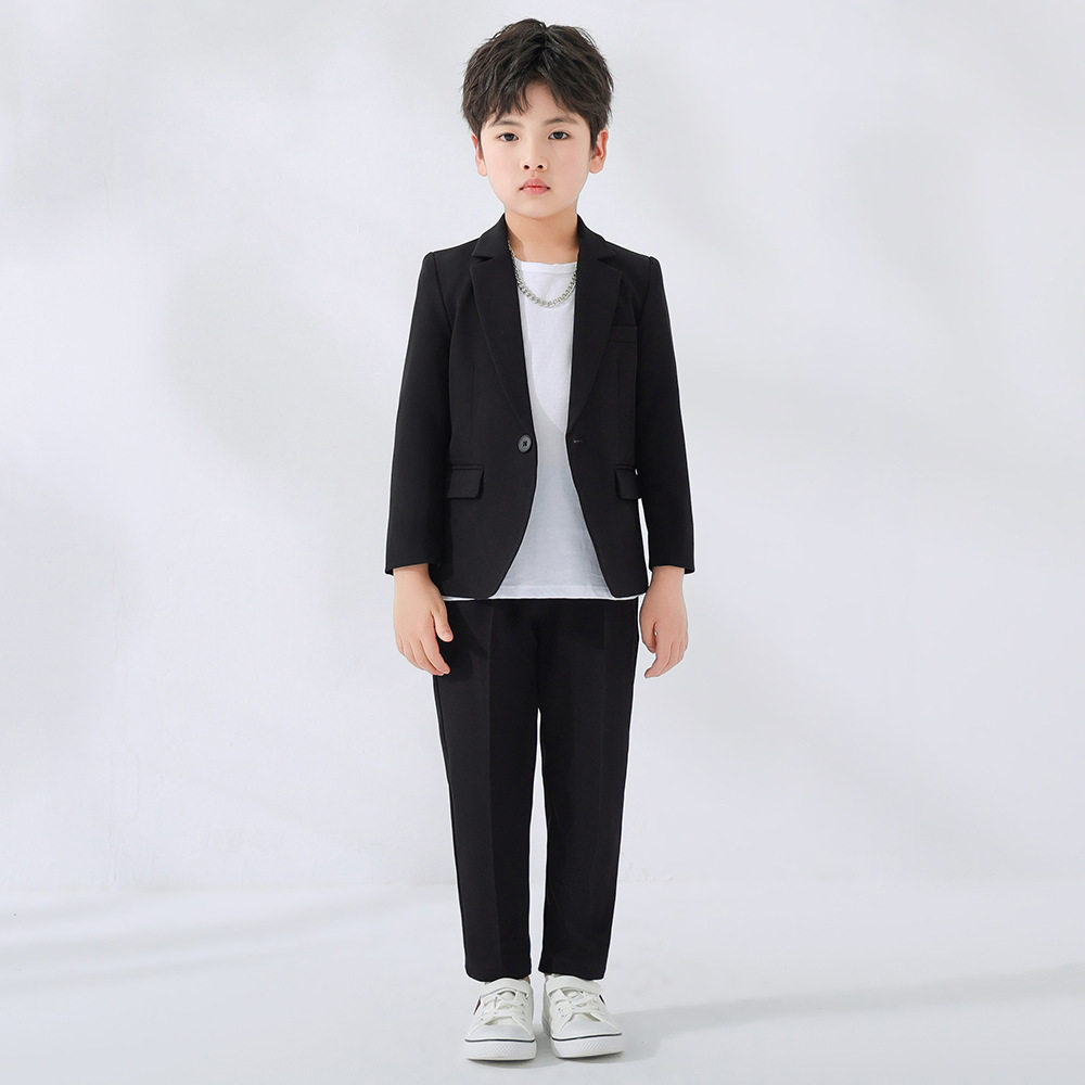 儿童西装男童春秋韩版休闲帅气潮童小西服套装中小童主持宴会礼服