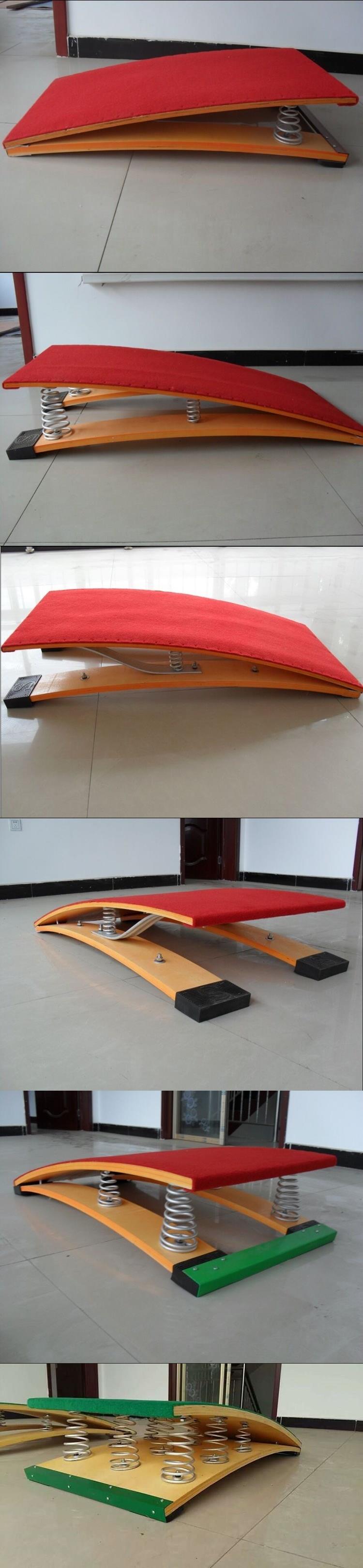 Bàn đạp gỗ 9 lò xo dài nhảy lò xo và thiết bị thể dục dụng cụ đạp gỗ - Thiết bị thể thao điền kinh xà gắn tường
