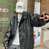 709-2-JK876-P115春单人复古立领皮衣外套宽松大码百搭夹克，男装夹克，星座709-2