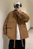 709-2-JK815-P130春单人港风PU皮拉链飘带夹克百搭休闲皮衣外套，男装皮衣，星座709-2