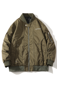 709-2-JK886-P80 春白底 美式飞行员棒球服夹克休闲宽松大码图片