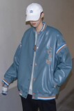 709-MY606-P1302023冬单人港风加厚夹棉棒球服皮衣绣花百搭棉衣，男装棉衣，星座709-2