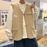 709-2-MJ19-P65春单人宽松大码v领复古潮流灯芯绒马甲男，男装背心/马甲，星座709-2