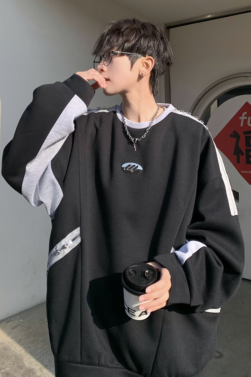 709-2-W802-P8024春新单人美式圆领休闲宽松重磅卫衣情侣款,男装卫衣,星座709-2