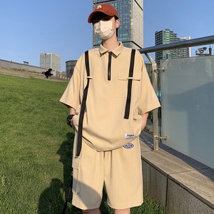 709-2-TZ883-P95 24夏款单人全棉飘带宽松学生青春潮流个性套装图片