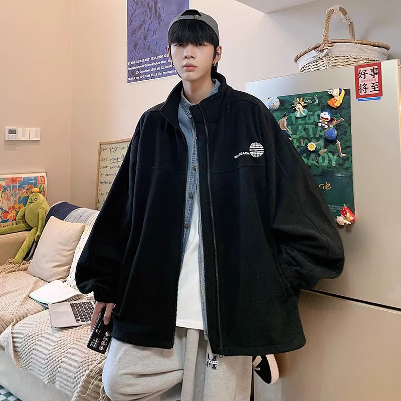 709-2-W601-P70春白底摇粒绒正反地球印花多色大码卫衣外套,男装卫衣,星座709-2