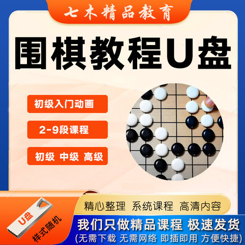 围棋课程U盘少儿童围棋启蒙入门视频教程2-9段零基础自学冲段优盘