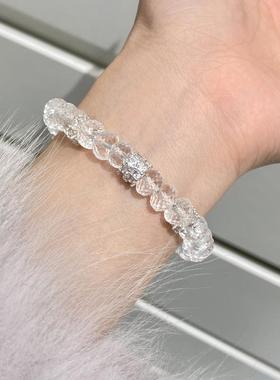 2025DOUDOUSTORE 天然白水晶切面超闪锆石转运仙女手链手串清冷高