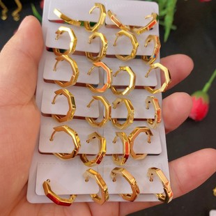 ins风简约时尚 2025正宗越南沙金款 光面亮面女耳扣耳包耳圈耳骨里