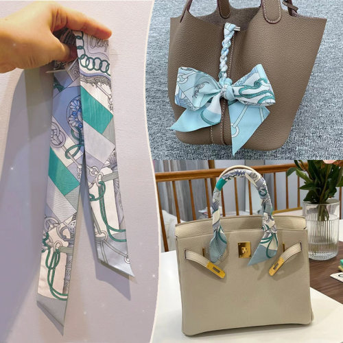 高性价比绑包带丝巾法式细窄长条