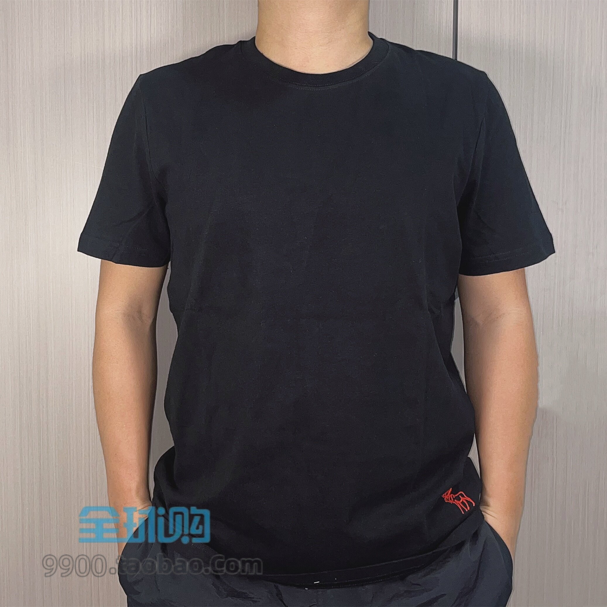 清仓特价美国正品美式af短袖T恤男士修身纯色上衣纯棉夏运动打底