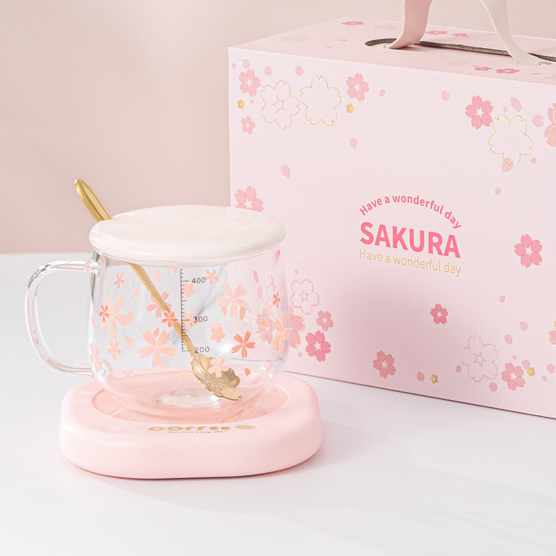 马克杯樱花潮品玻璃日式