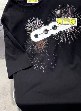GD-25SS烟花烫钻字母LOGO印花短袖轻奢时尚T恤上衣男女同款潮