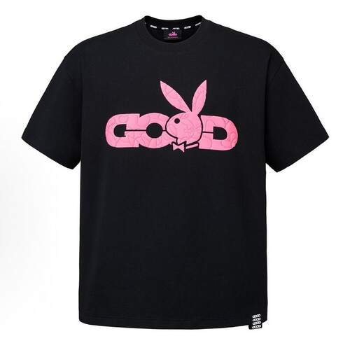 2026S/S 轻奢高级感经典款黑粉凹凸发泡logo短袖T恤男女同款