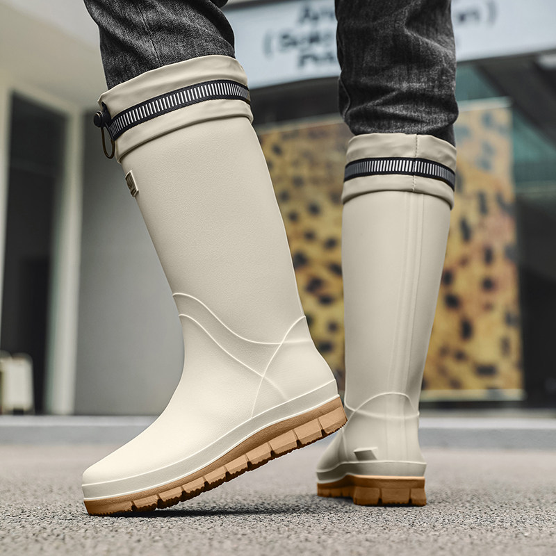 男士高筒雨鞋时尚外穿束口长水靴工地防滑洗车工作溯溪赶海胶鞋男,居家日用,雨鞋/雨靴,淘宝优惠券,粉丝福利购,淘宝优惠卷