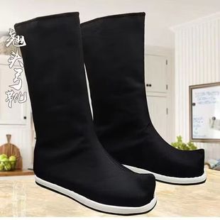 婚鞋 子男女中式 古代官兵布靴 靴子防滑底cos汉服鞋 演出舞蹈用古装