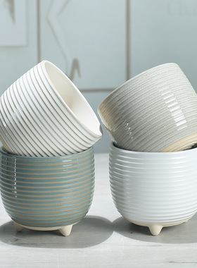 简约透气白色透气客厅多肉长寿花大号君子兰兰花专用陶瓷花盆家用