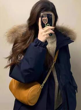 羽绒服女款2026新款爆款冬季工装复古派克服小个子外套