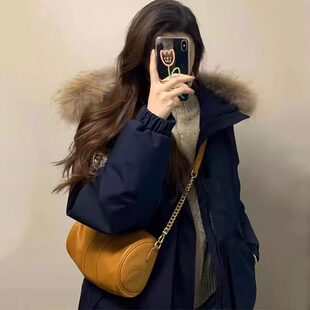 羽绒服女款2026新款爆款冬季工装复古派克服小个子外套