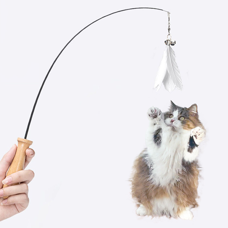 钓鱼竿羽毛逗猫棒 可伸缩猫咪幼猫自嗨猫玩具狩猎超长长杆耐咬