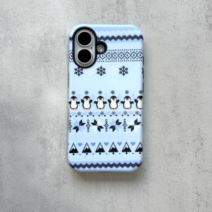 粗心袖口 费尔岛风企鹅秋冬圣诞个性手机壳 适用安卓苹果iPhone17ProMax16Pro15Pro手机壳